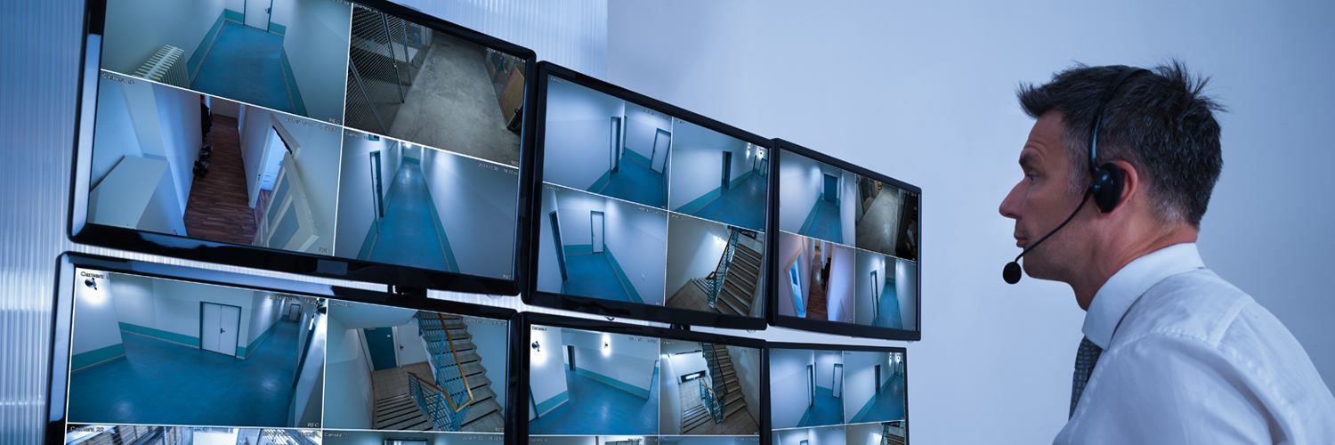 Monitoring operator watching security screens