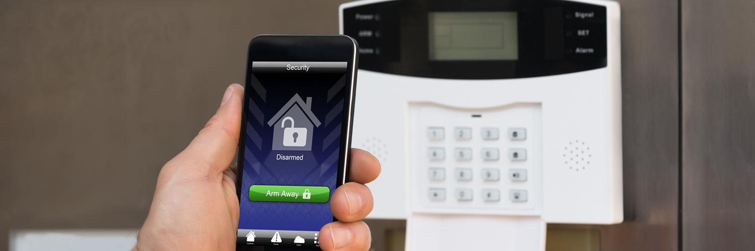Security alarm keypad controlled from a smartphone